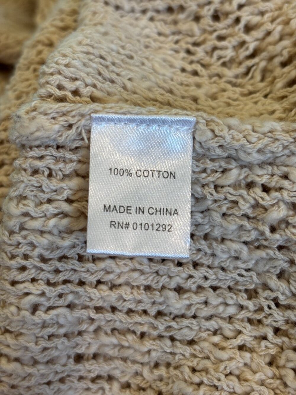 Lulu-B Three-Button Knit Cardigan | Oatmeal | Size Large | New with Tags - Picture 6 of 7
